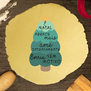Kit 2 Cortadores Árvore com Frases de Natal