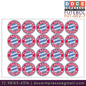Futebol - Papel Arroz - Tag Bayern de Munique 5cm x 20 unidades