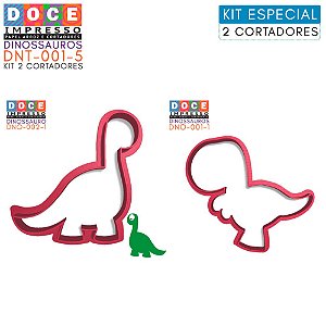 Kit Cortadores Festa Infantil Dinossauros TRex Baby Dino 2 peças