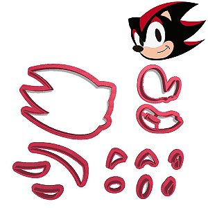 Cortador Modular Pasta Game Infantil Cabeça Ouriço Sonic Amy Rose  Personagem Rosa Tamanho:5cm