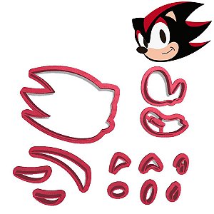 Cortador Modular Pasta Game Infantil Cabeça Ouriço Sonic Amy Rose