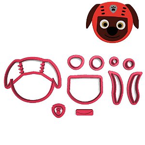 Cortador Pasta Doce Impresso Desenho Infantil Patrulha Canina Cabeça Cachorro Zuma Paw Patrol