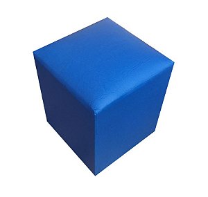 Puff Simples Quadrado 1 Lugar 36x36cm Para Sala, Quarto e Recepção - Azul Corino