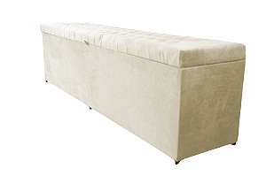 Puff Baú Julia 140 cm Para Cama de Casal Box Padrão – Creme