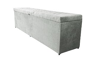 Puff Baú Julia 140 cm Para Cama de Casal Box Padrão  – Cinza Claro