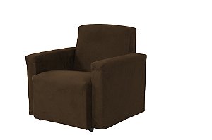 Mini Sofá Poltrona Infantil Estofado - Marrom Suede