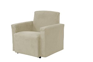 Mini Sofá Poltrona Infantil Estofado - Creme Suede