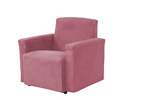 Mini Sofá Poltrona Infantil Estofado - Rosa Claro Suede