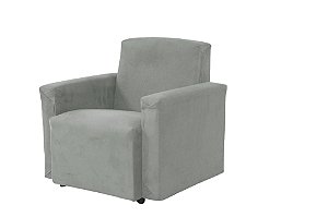 Mini Sofá Poltrona Infantil Estofado - Cinza Claro Suede