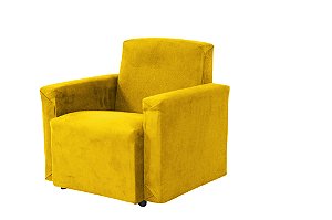 Mini Sofá Poltrona Infantil Estofado - Amarelo Suede