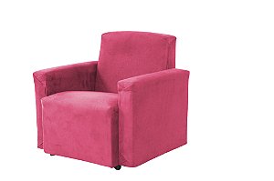 Mini Sofá Poltrona Infantil Estofado - Rosa Pink Suede