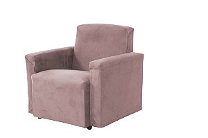 Mini Sofá Poltrona Infantil Estofado - Rose Claro Suede