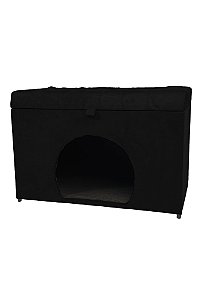 Puff Pet Baú Estofado para Cachorro e Gato - Preto
