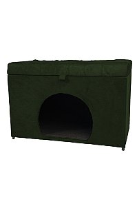 Puff Pet Baú Estofado para Cachorro e Gato - Verde
