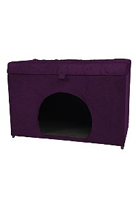 Puff Pet Baú Estofado para Cachorro e Gato - Roxo