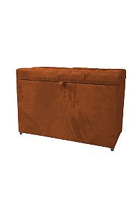 Puff Baú Retangular Estofado Com Pistão á Gás Para Sala, Quarto e recepção - Terracota