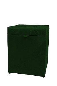 Puff Baú Quadrado Estofado 1 lugar 40x40cm - Verde
