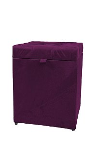 Puff Baú Quadrado Estofado 1 lugar 40x40cm - Roxo