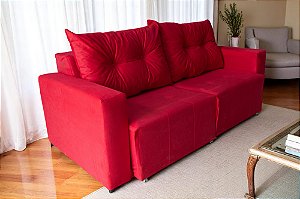 Sofá Texas 2 Lugares Retrátil 1,80m  Em Suede - Vermelho