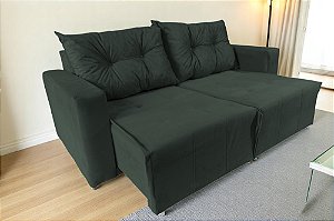 Sofá Texas 2 Lugares Retrátil 1,80m  Em Suede - Verde