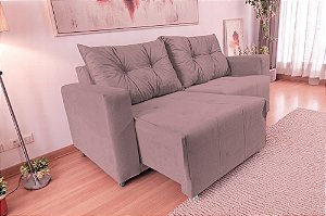 Sofá Texas 2 Lugares Retrátil 1,80m  Em Suede - Rose