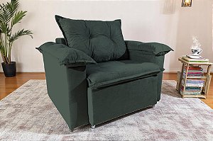 Poltrona Paris Retrátil 1 Lugar Braço De Pillow Verde