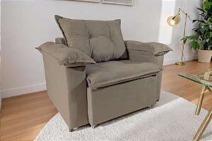 Poltrona Paris Retrátil 1 Lugar Braço De Pillow Bege Escuro