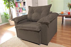 Poltrona Paris Retrátil 1 Lugar Braço De Pillow Marrom