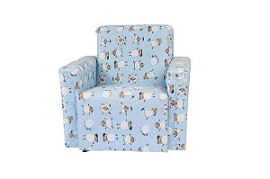 Mini Sofá Poltrona Infantil Estofado - Ovelinha Azul
