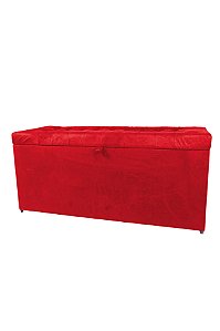 Puff Baú Rock 90 Para Cama Solteiro - Vermelho