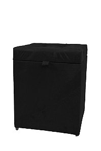 Puff Baú Estofado Quadrado Mari 36cm - Preto