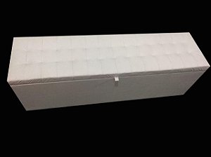Recamier Puff Baú Beira de Cama Box Padrão 1,38 cm Quarto - Branco Corino