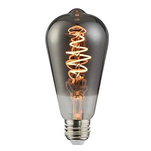 Lâmpada de Filamento Led Vintage Black Twist ST64 Pera