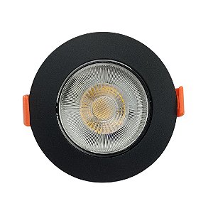 Spot Easy Led Redondo Preto 7w Luz Branca Fria 6,5k