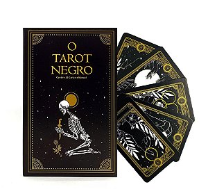 Baralho O Tarot Negro Caveira 22 Cartas Com Manual
