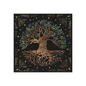 Toalha Para Leitura de Tarô Árvore da Vida Mística 70CM