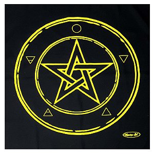 Toalha Wicca Pentagrama Toalha Tarô com Brilho Pto/Am 70CM