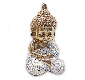 Baby Buda da Sabedoria Buda Repousando Brilhante Gold 9 cm