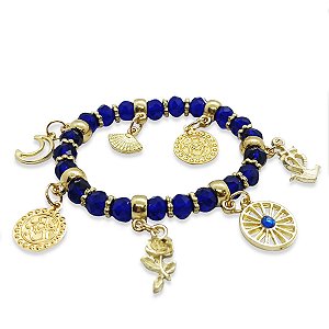 Pulseira Feminina Santa Sara Azul Padroeira Cigana Ajustável