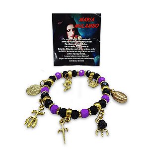 Pulseira Maria Mulambo Roxa Umbanda Candomblé Ajustável