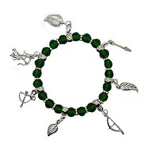 Pulseira Oxossi Cristal Orixás Umbanda Candomblé Ajustável
