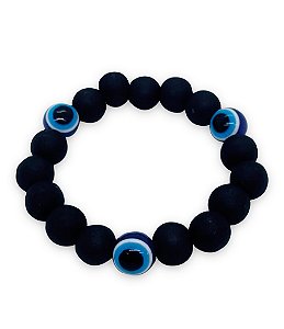 Pulseira Unisex Olho Grego da Sorte Ajustável Preta