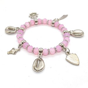 Pulseira Obá Orixás Umbanda Candomblé Rosa Ajustável
