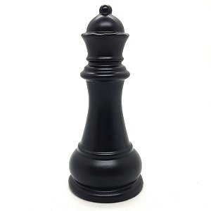 Enfeite Peça de Xadrez em Porcelana Preta Rainha 12cm
