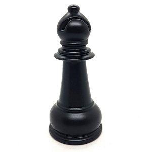 Enfeite Peça de Xadrez em Porcelana Preta Bispo 12cm