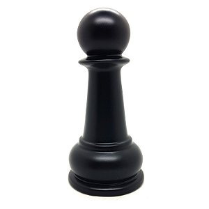 Enfeite Peça de Xadrez em Porcelana Preta Peão 12cm