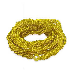 Guia 3 Fios Amarela Cristal Livra Todo Mal Espiritual 60 cm