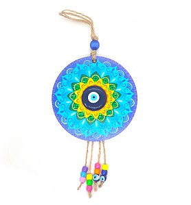 Móbile Mandala Olho Grego Colorido Afasta Mau-Olhado