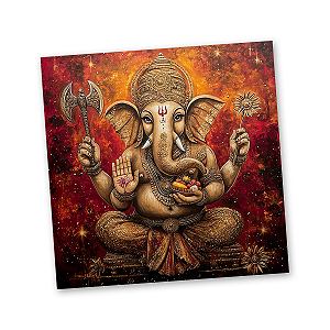 Toalha para Leitura de Tarô Ganesha Prosperidade 70 cm
