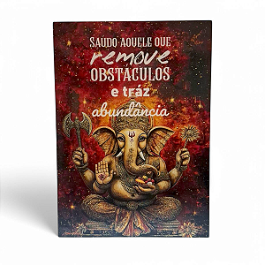 Placa Decorativa Ganesha Espiritual Mdf Fita DuplaFace 27 cm